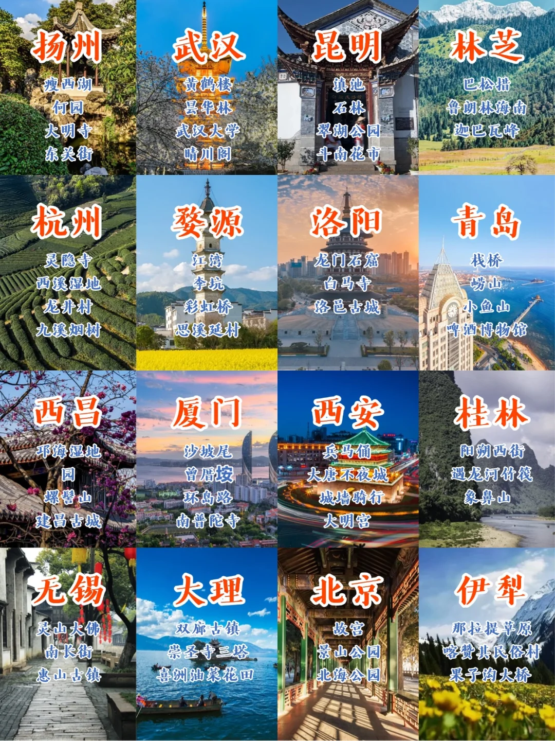 我总结了16个春天💐必去的城市（含预算）