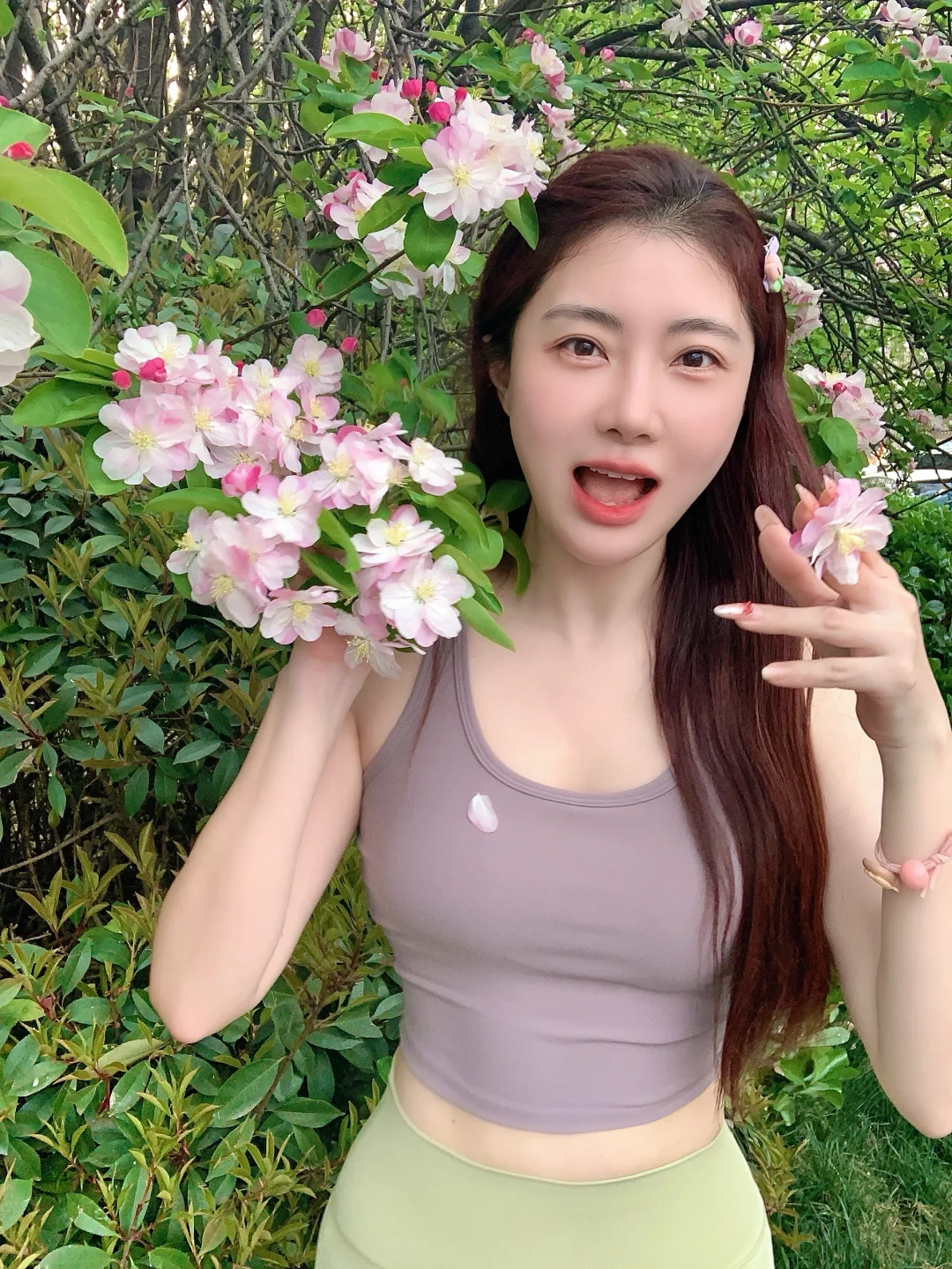 🌸交换春天|瑜伽服和樱花也太配了吧！
