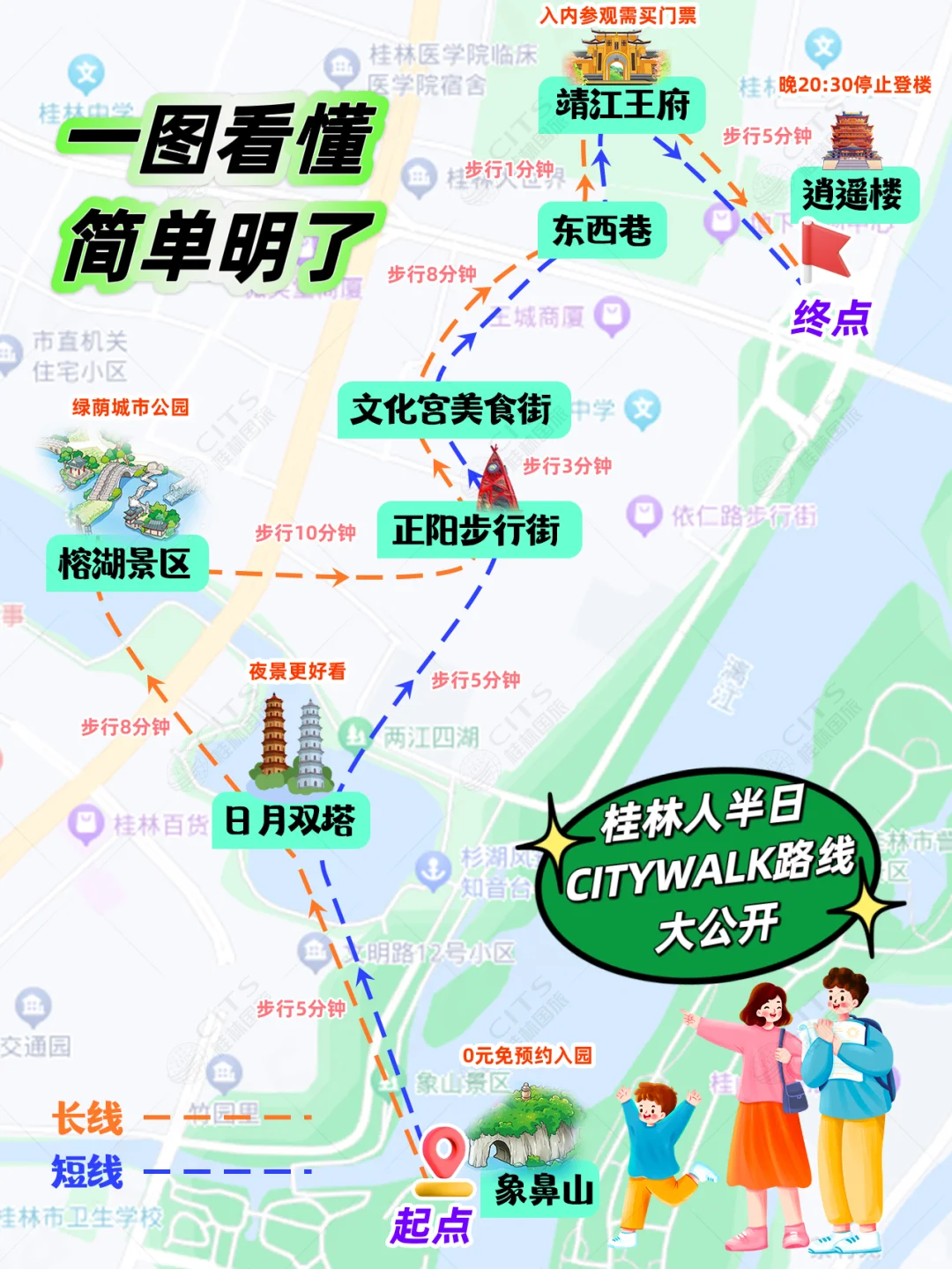 不绕路‼️一天如何游遍桂林市区精华景点🥰