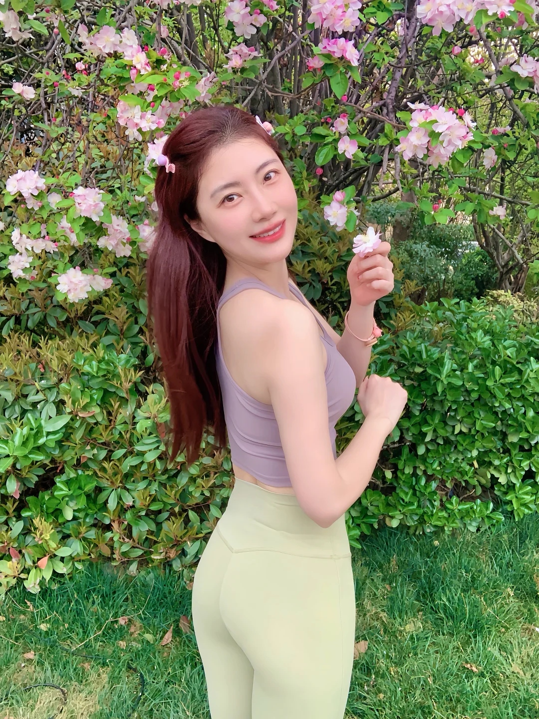 🌸交换春天|瑜伽服和樱花也太配了吧！