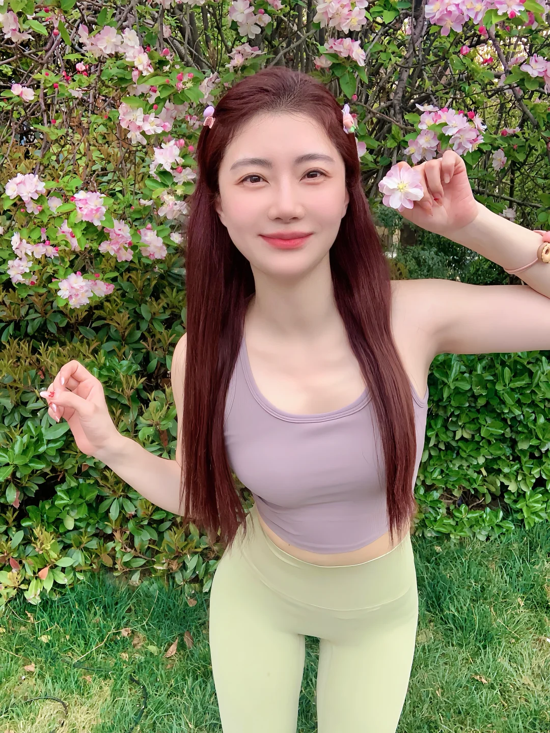 🌸交换春天|瑜伽服和樱花也太配了吧！