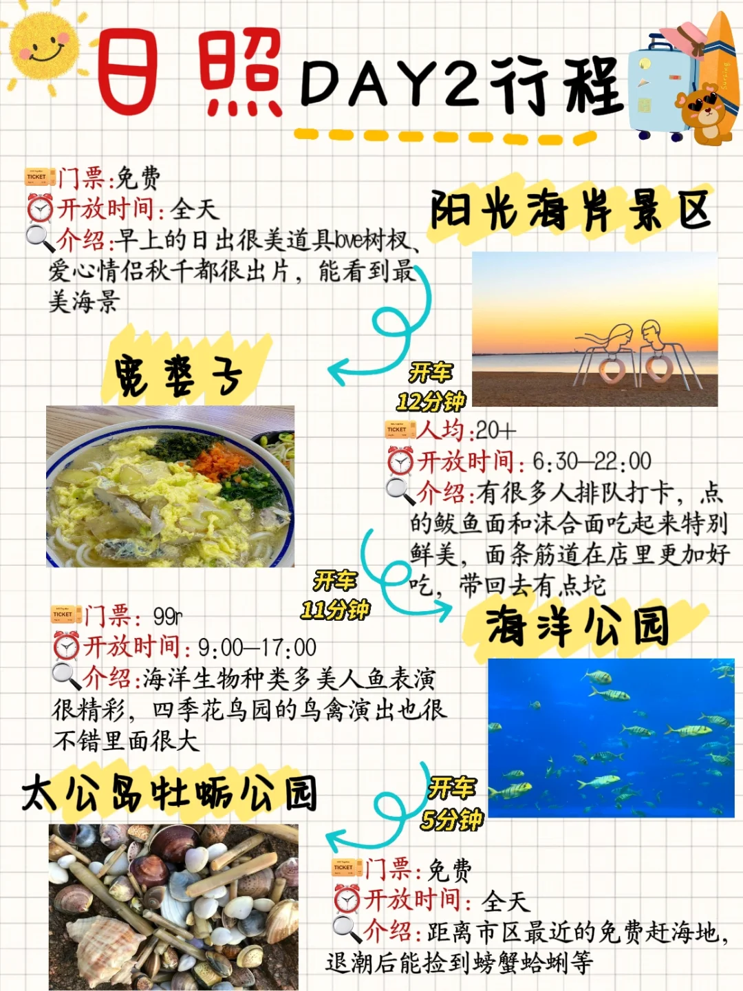 愿来日照的姐妹😭都能刷到这份游玩路线❗