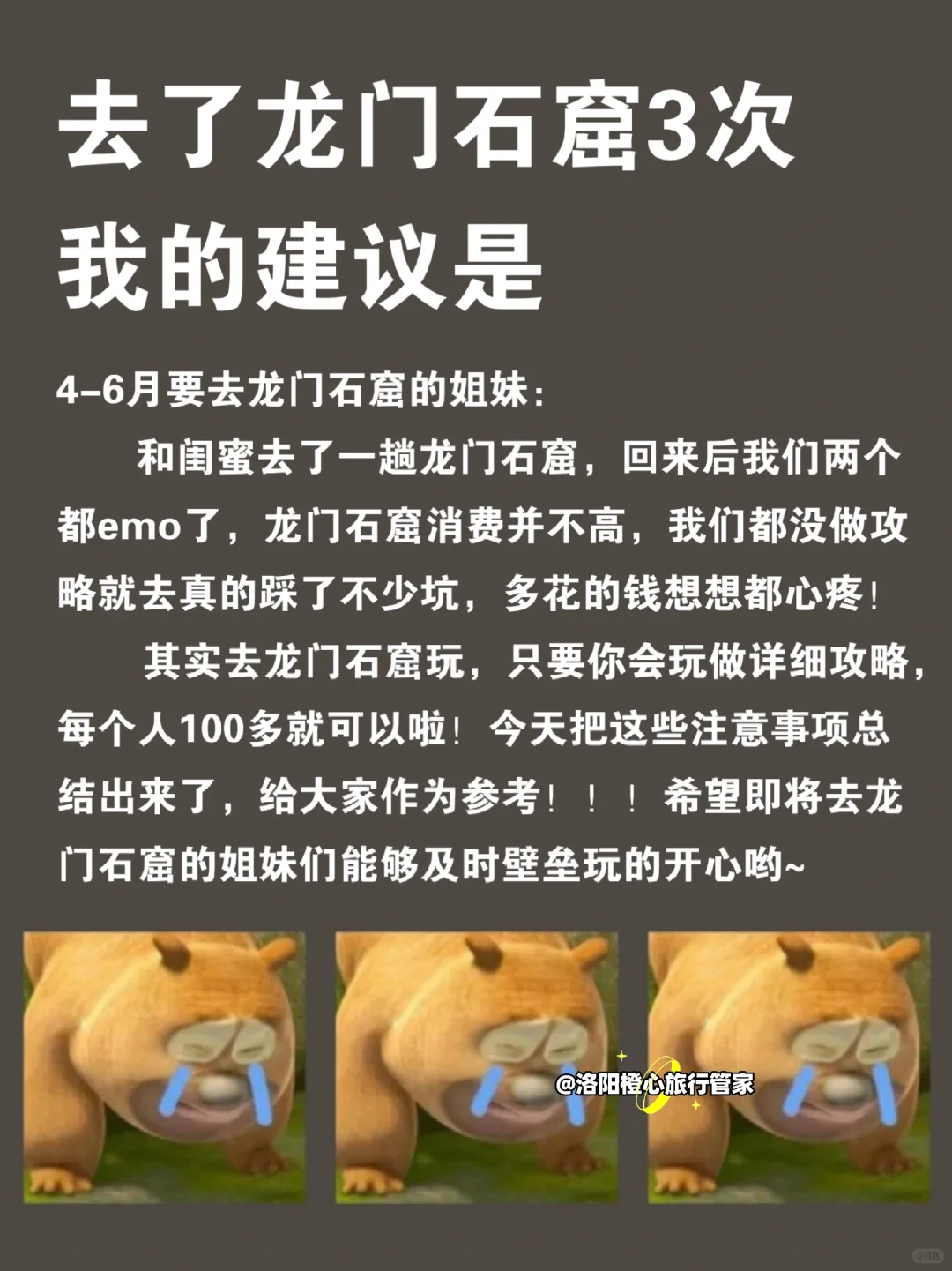 讲真的🙏4-6月没做好攻略千万别去龙门石