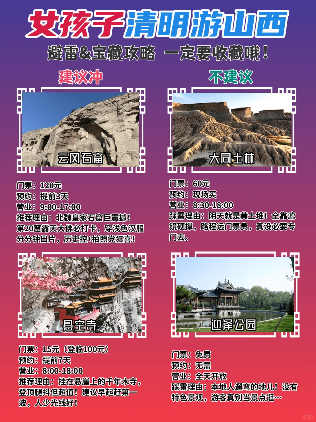 🌸女孩子清明游山西｜避雷&宝藏攻略✨