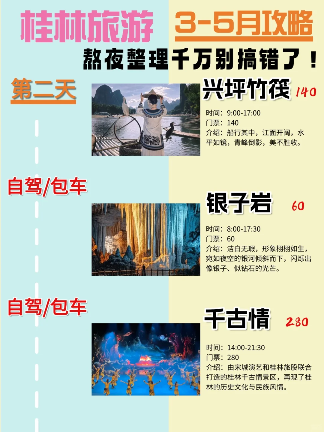 3-5🈷️桂林旅游攻略‼️熬夜整理千万别搞错