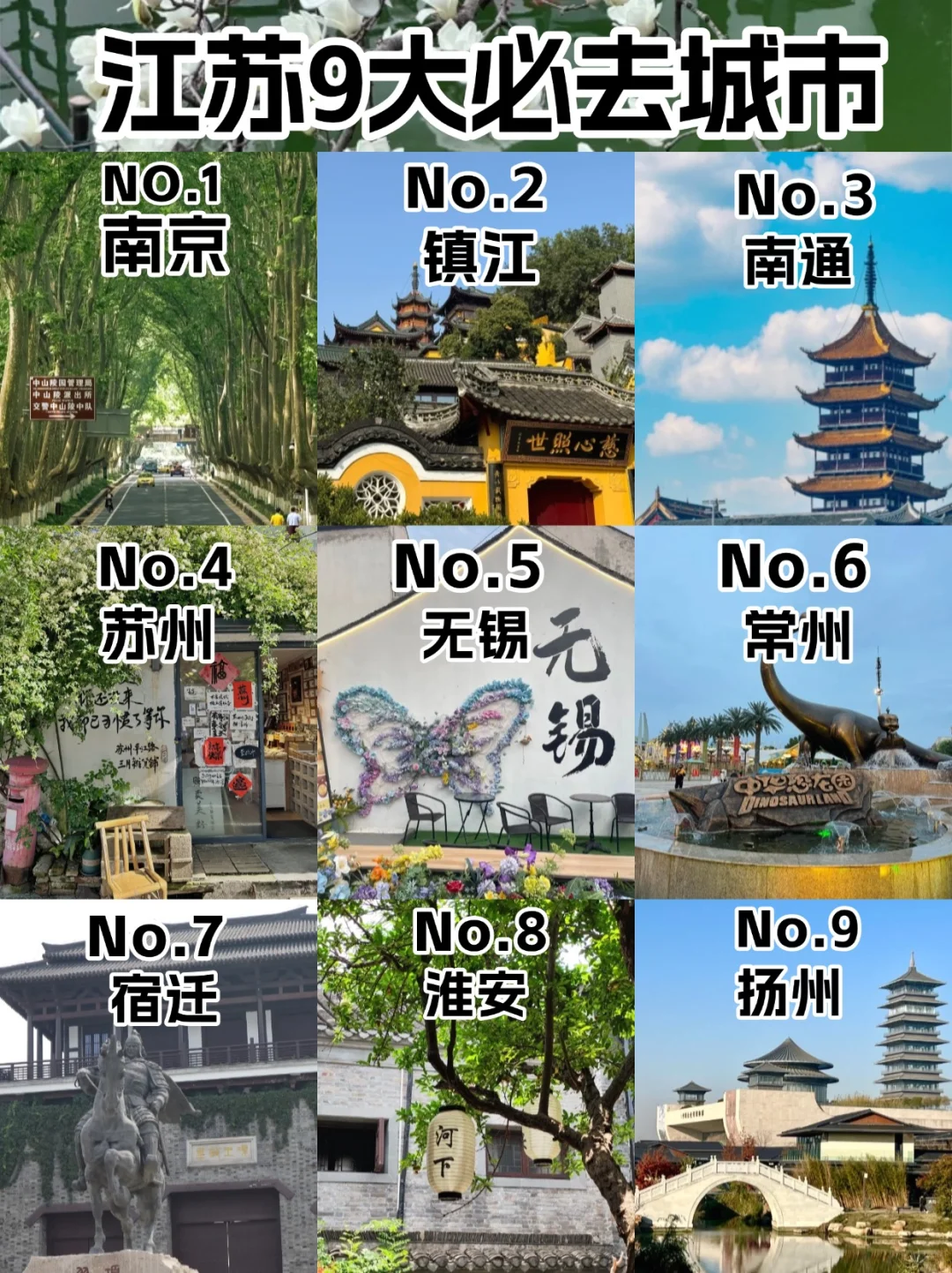江苏9大必游城市以及景点，你解锁了几座