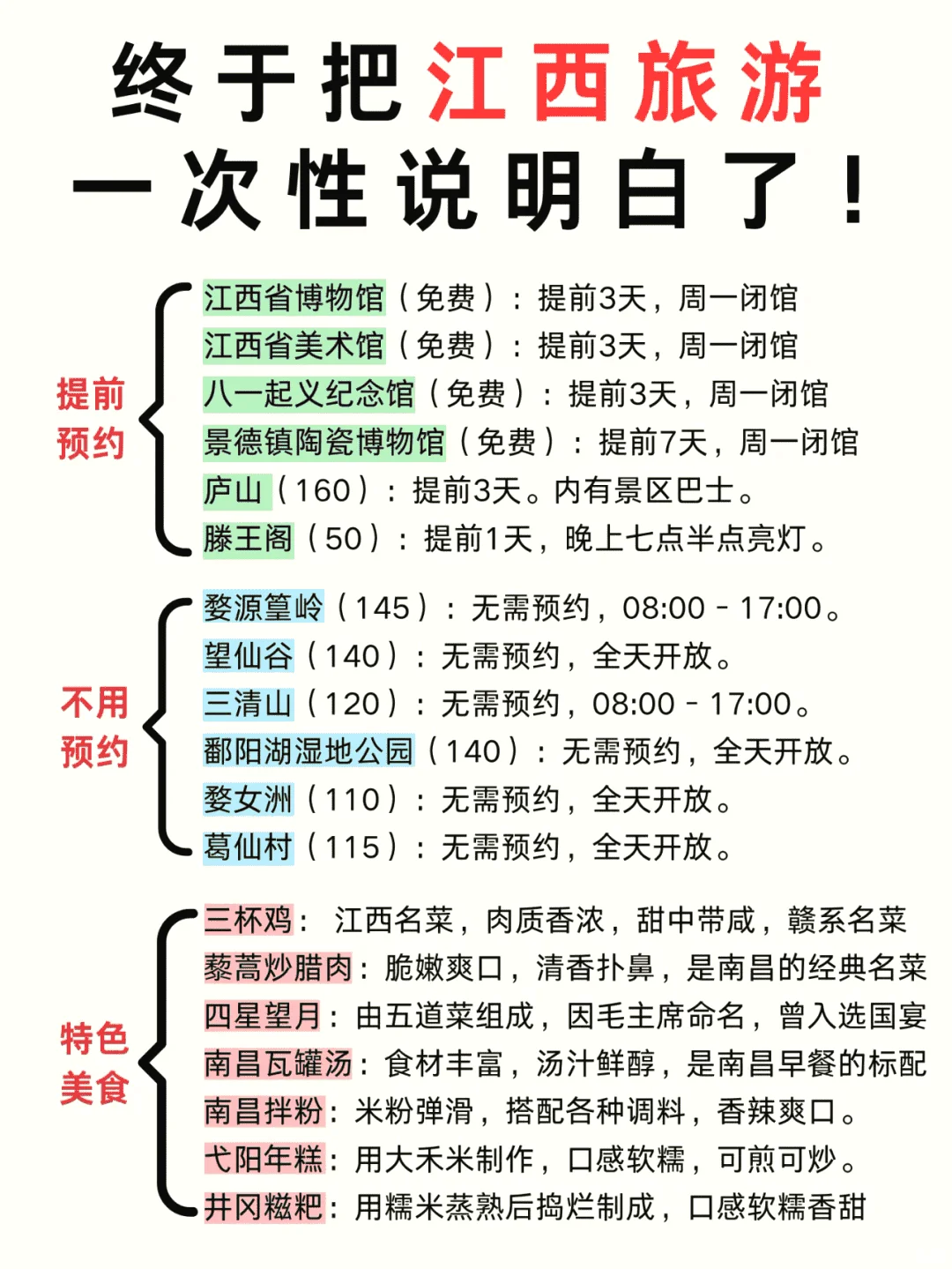 江西婺源旅游懒人攻略，一图看懂超全