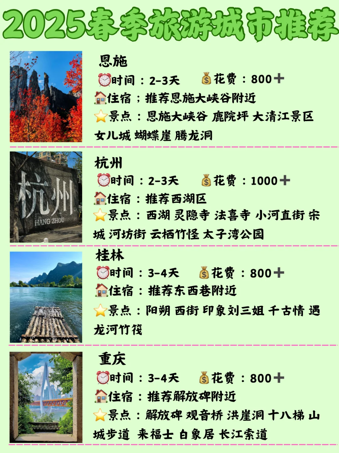 3-5月旅游城市推荐汇总✅✅