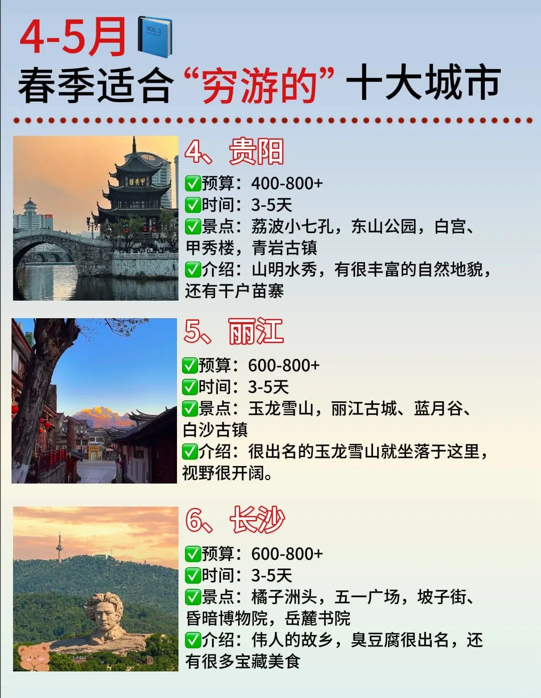 4-5月适合穷游的🔟大城市！学生党码住🔥