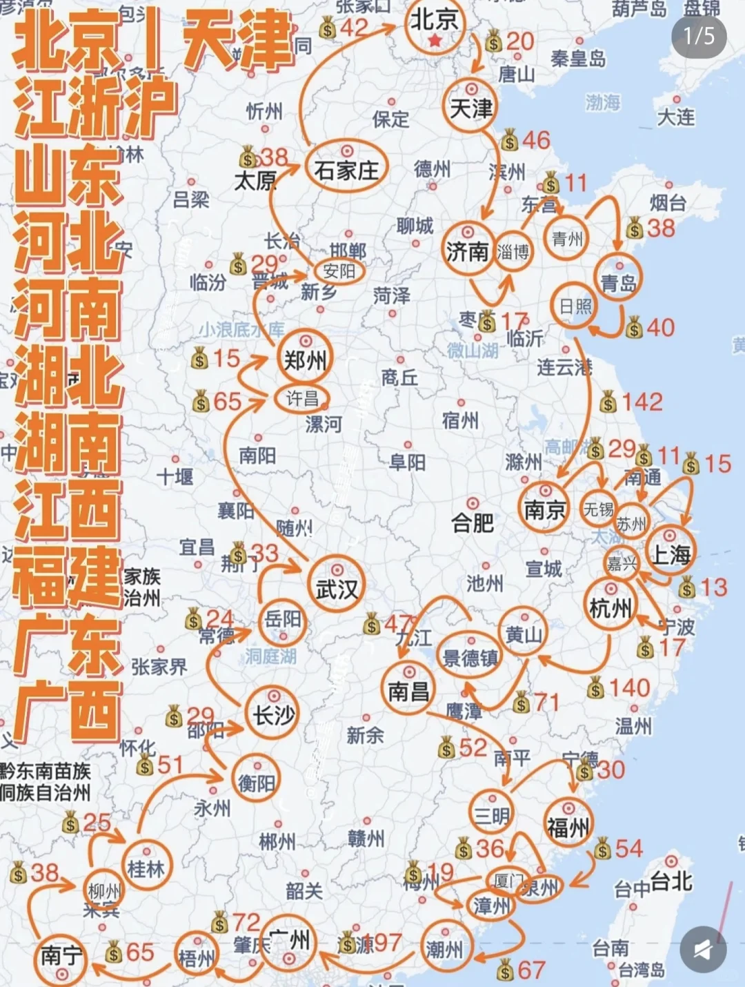 一万以下一个人环游中国路线