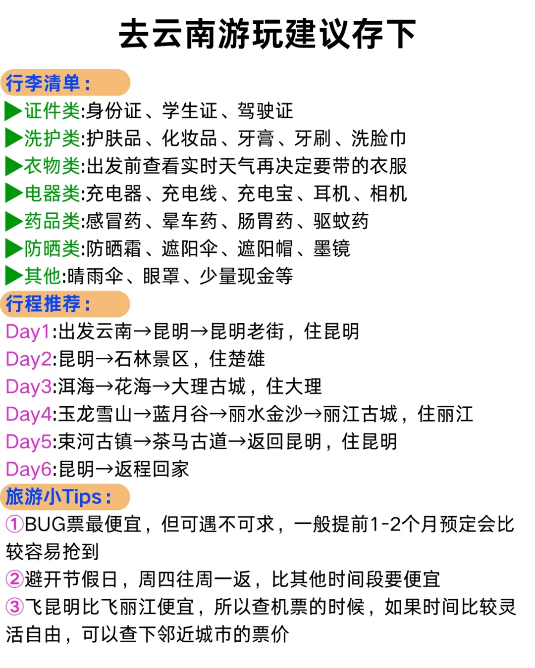 云南旅游攻略❗️准备第一次来的姐妹看过来