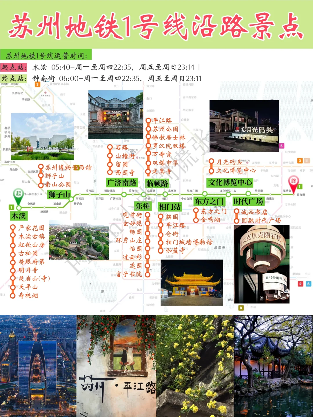 清坐地铁游苏州，苏州地铁沿路景点➕美食地图