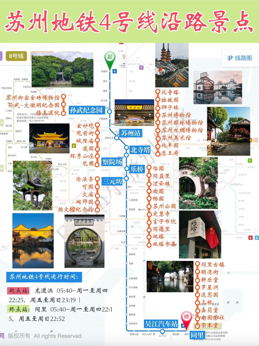 清坐地铁游苏州，苏州地铁沿路景点➕美食地图