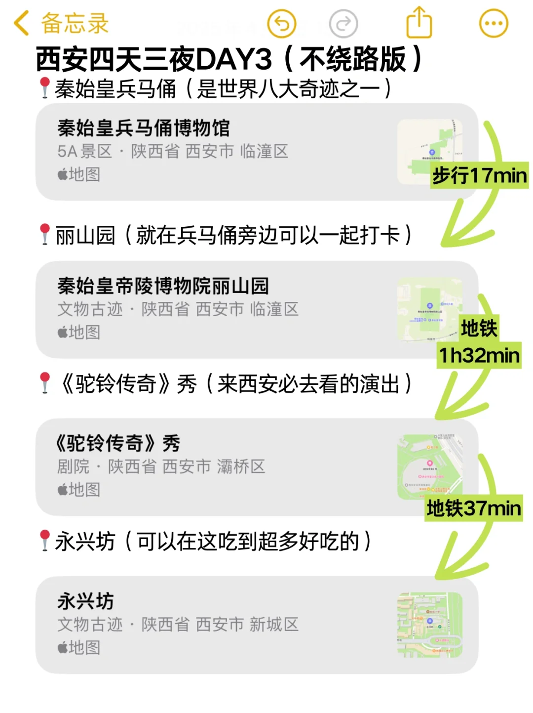 J人做的西安旅游攻略已经next level！