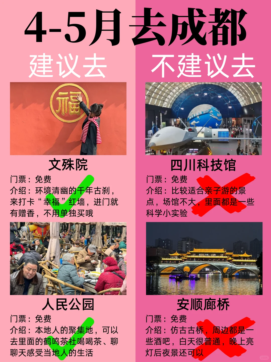 4-5月成都最新攻略，建议去🆚不建议去