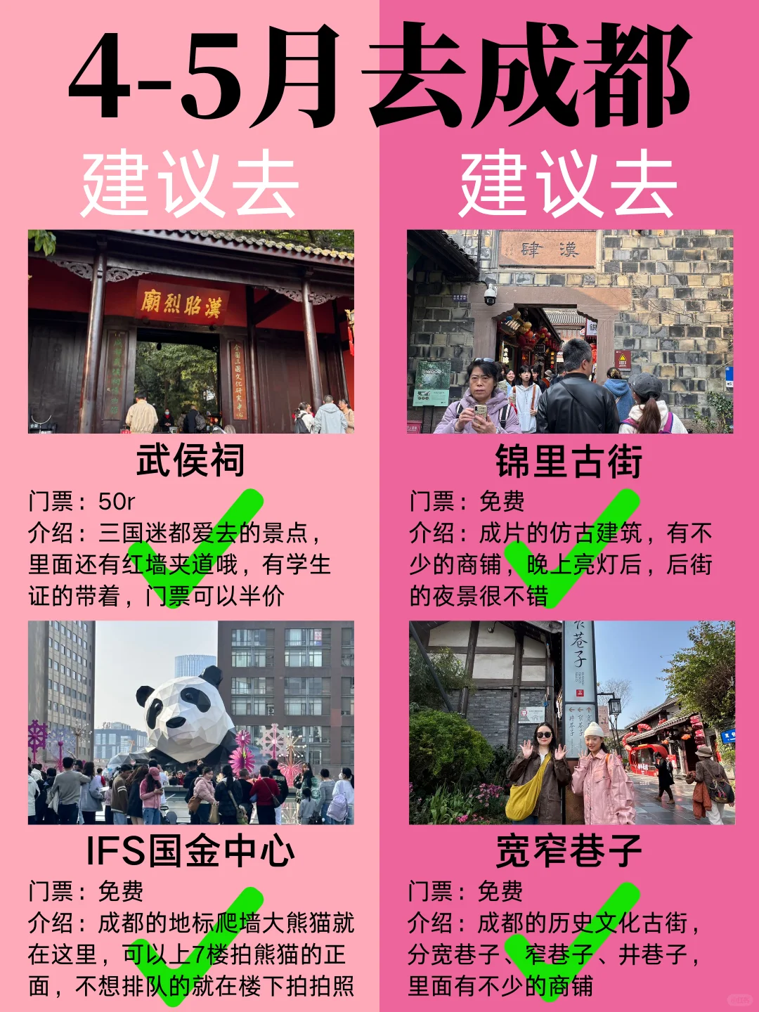 4-5月成都最新攻略，建议去🆚不建议去