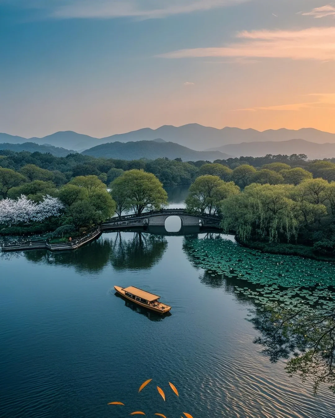 标题：🌸邂逅！西湖边的诗意浪漫