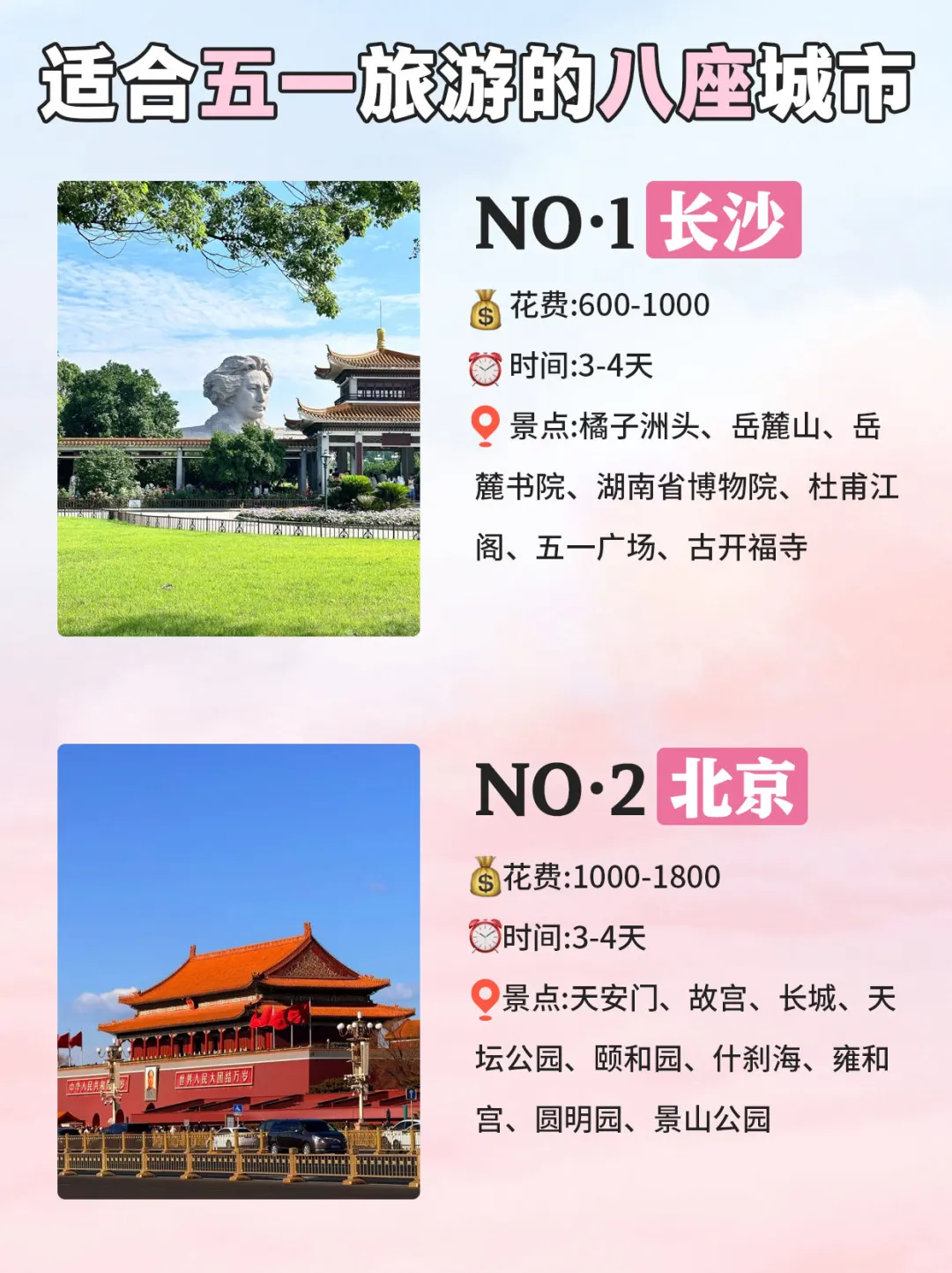 适合五一去旅游的八座城市🚄不能错过🔥