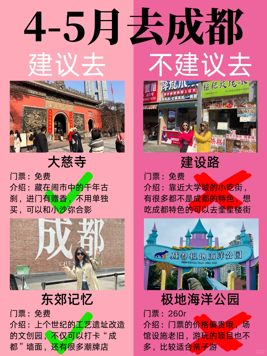 4-5月成都最新攻略，建议去🆚不建议去