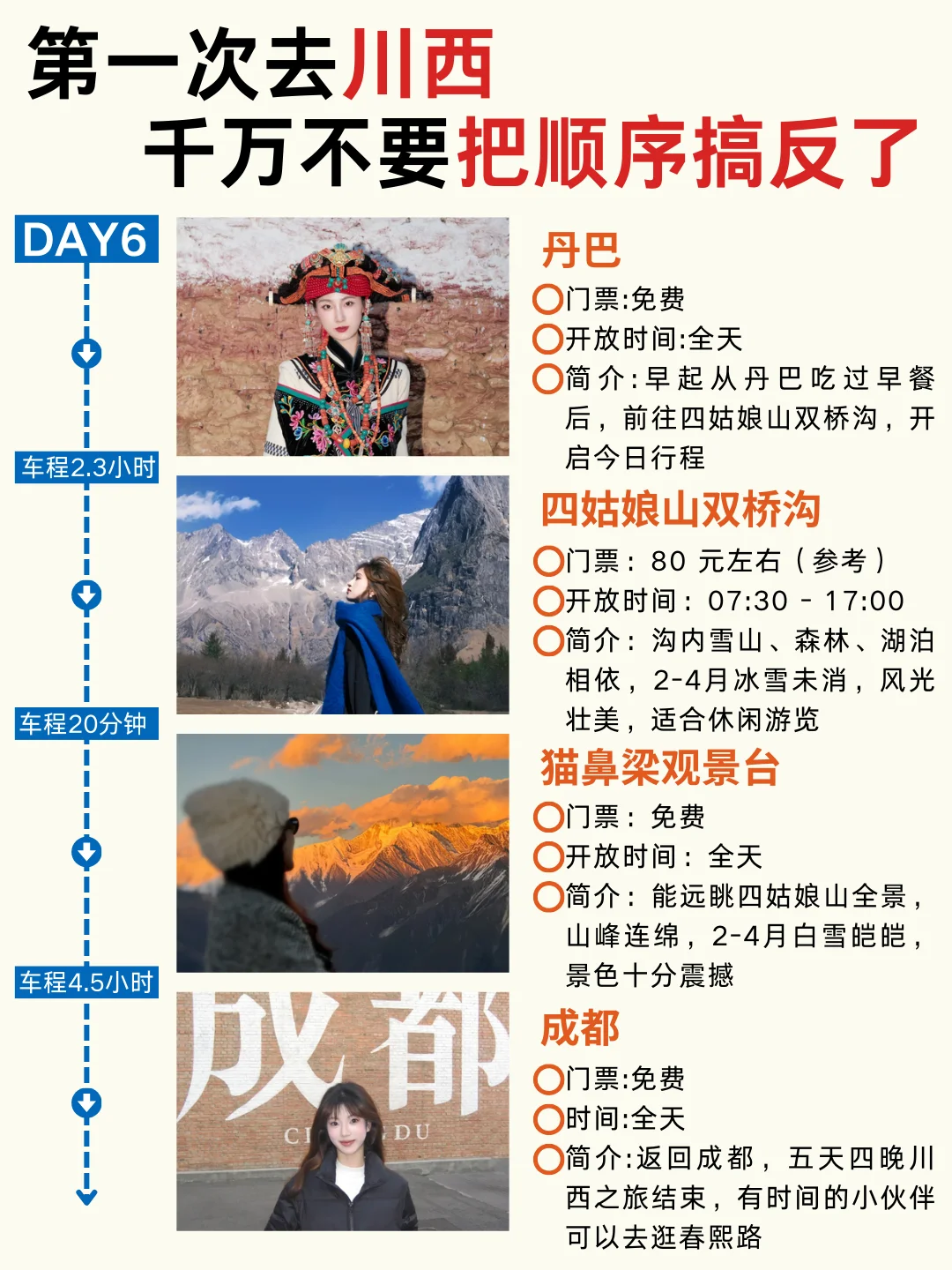 4-5月川西小环线💫6天5晚全新攻略💯