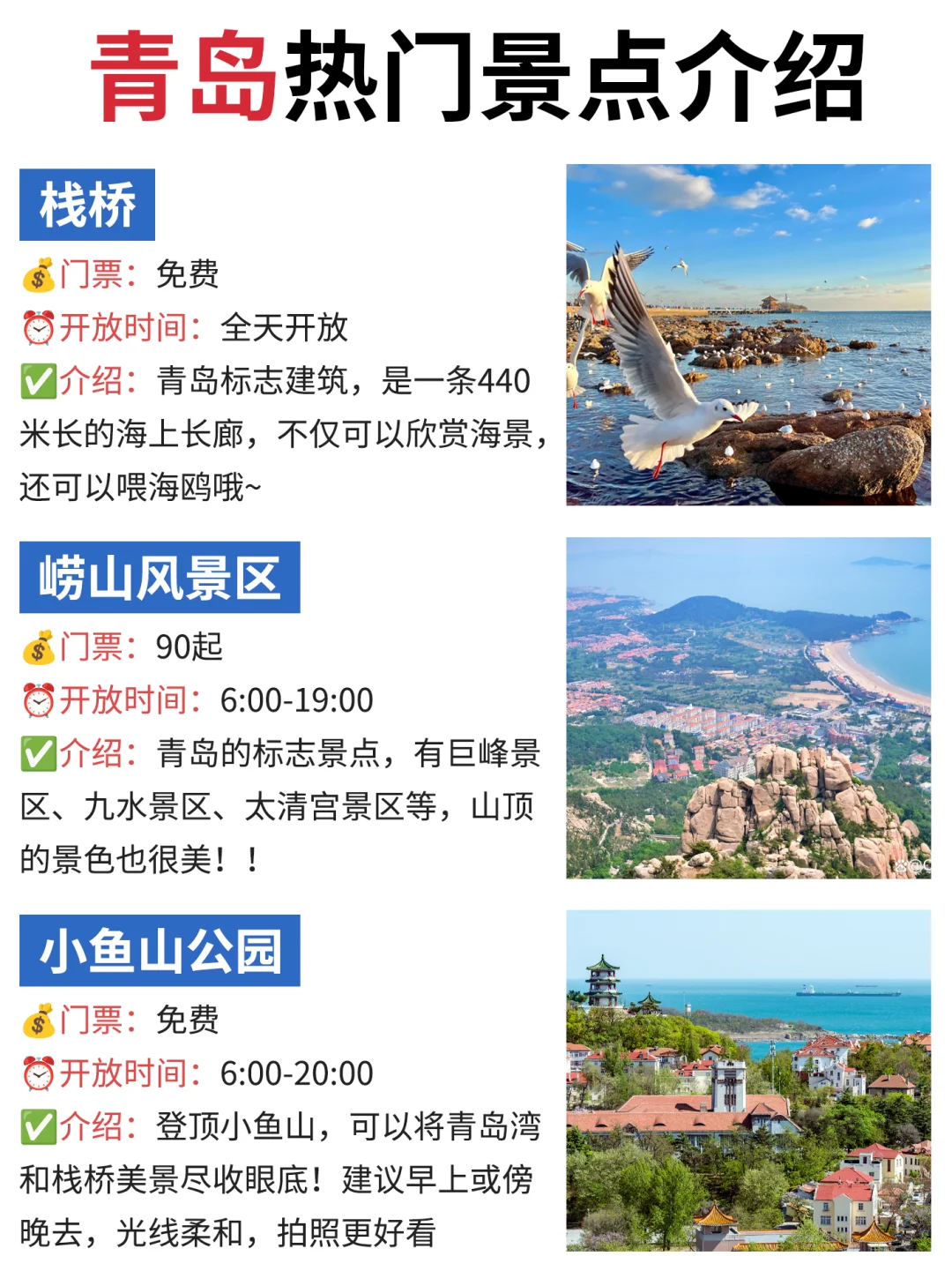 春季青岛旅游地图攻略🗺一图秒懂👍