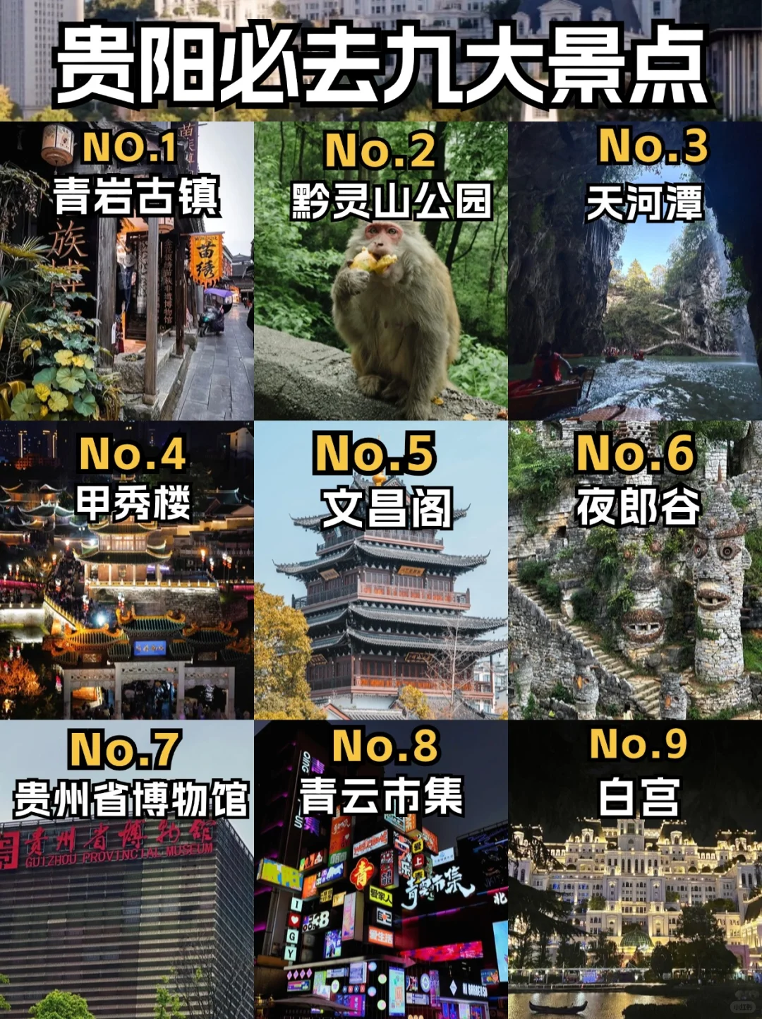 贵阳必去九大景点，解锁城市魅力之旅✨