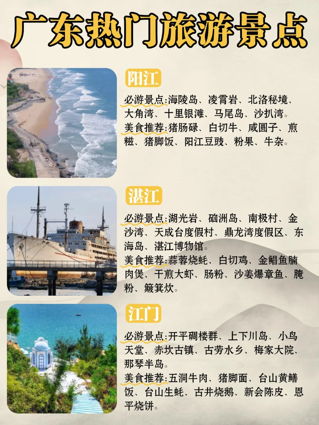 广东21个市🗺热门旅游景点大全｜一图搞懂