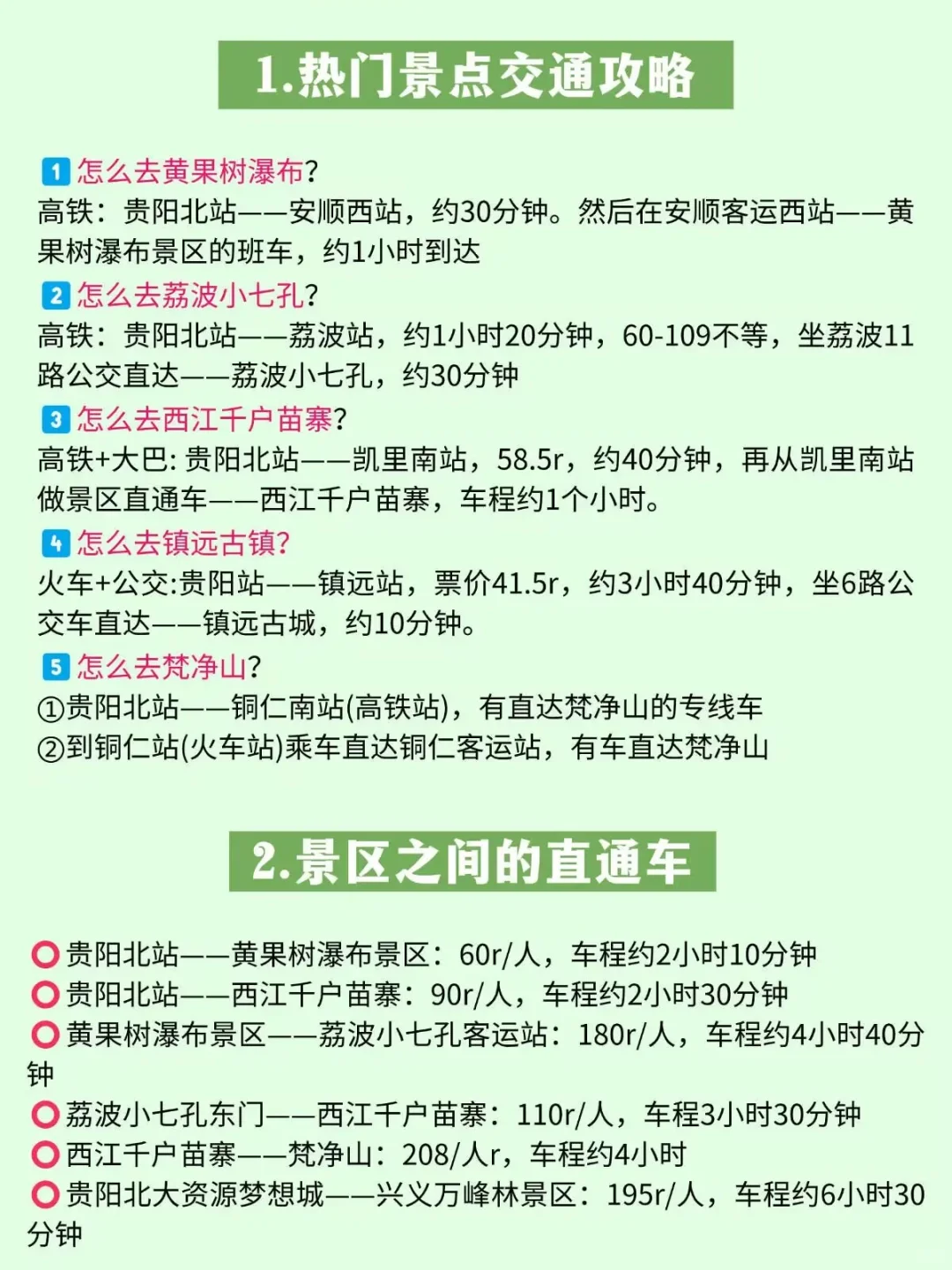 终于有人把贵州旅游说明白了～简单明了的贵