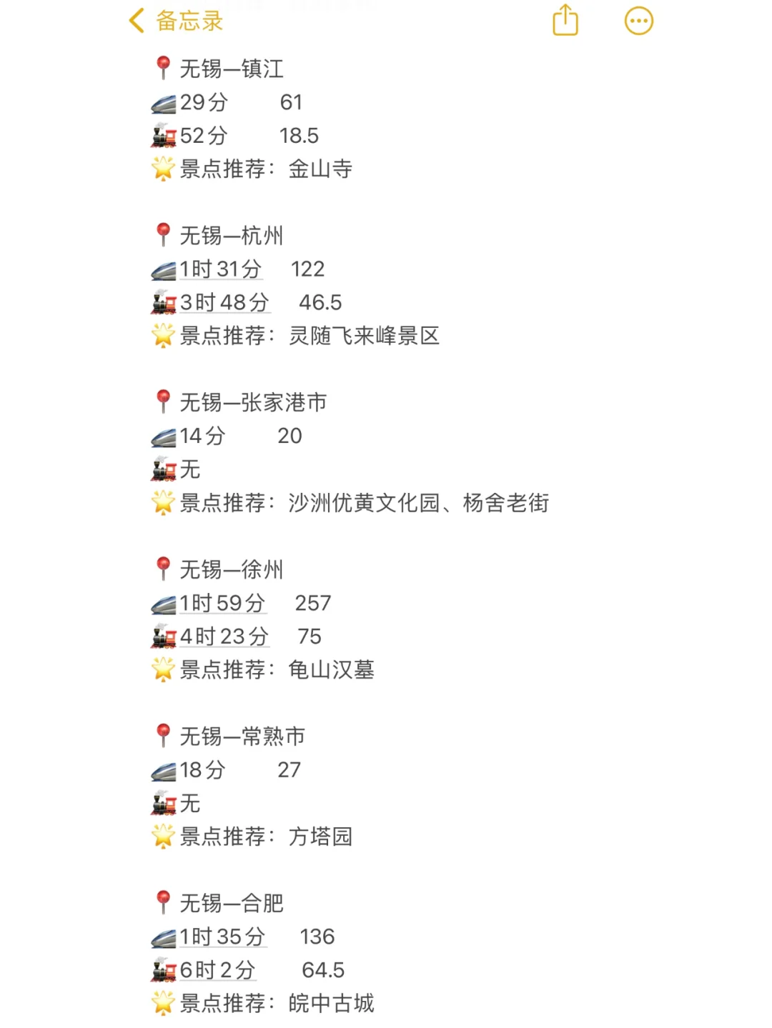 无锡100以内直达城市（周边游）更全版