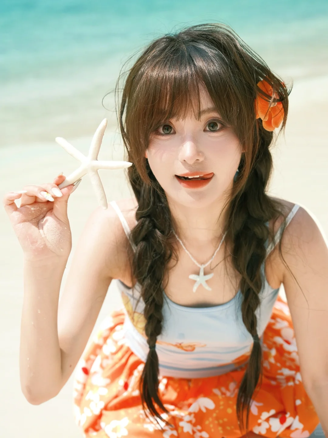 存一些海边拍照姿势🩵💛🧡