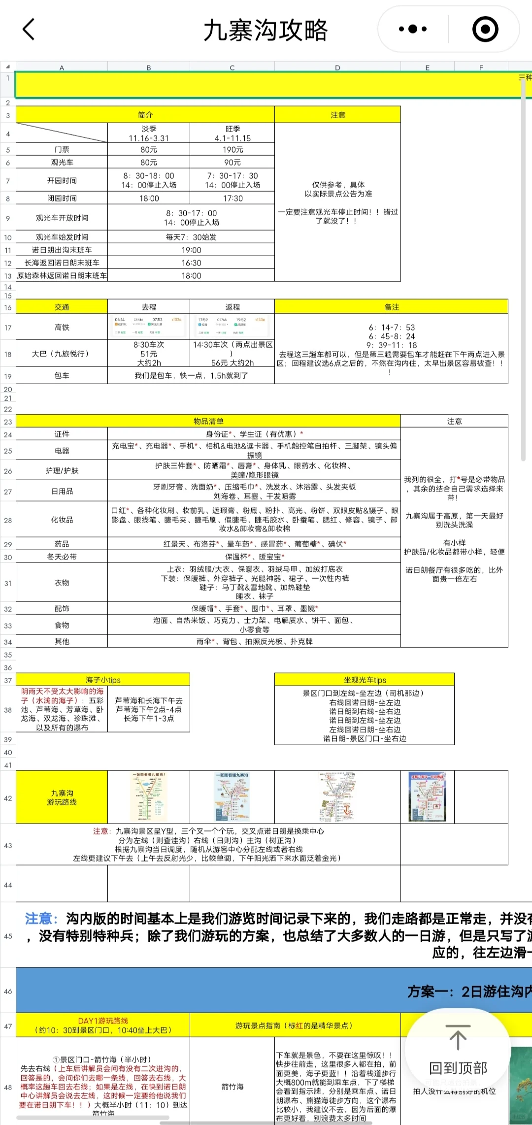 J人的九寨沟攻略😍还没做攻略的有福了!