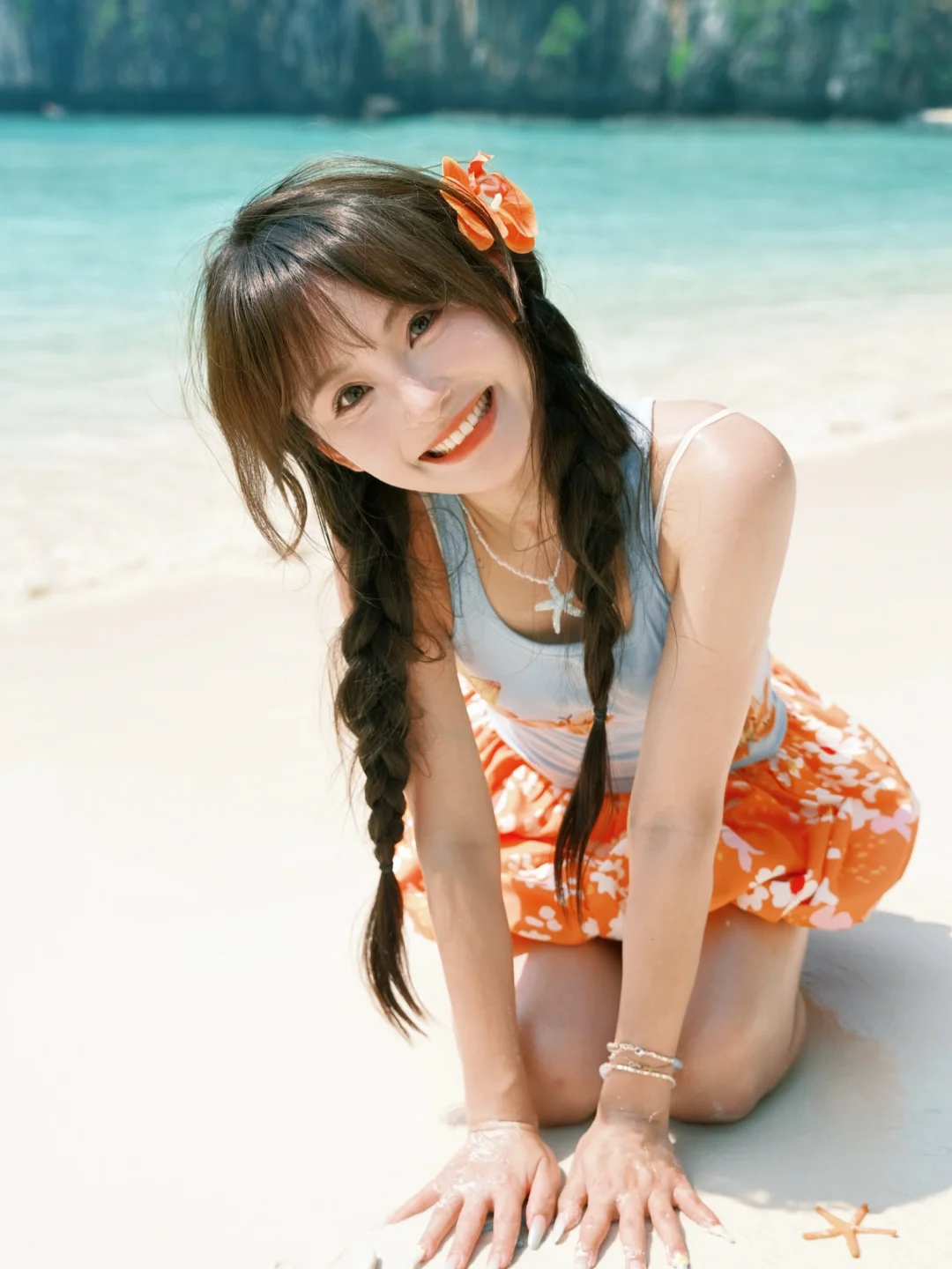 存一些海边拍照姿势🩵💛🧡