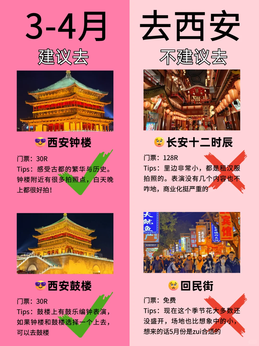 3-4月西安超全攻略...建议去🆚不建议去