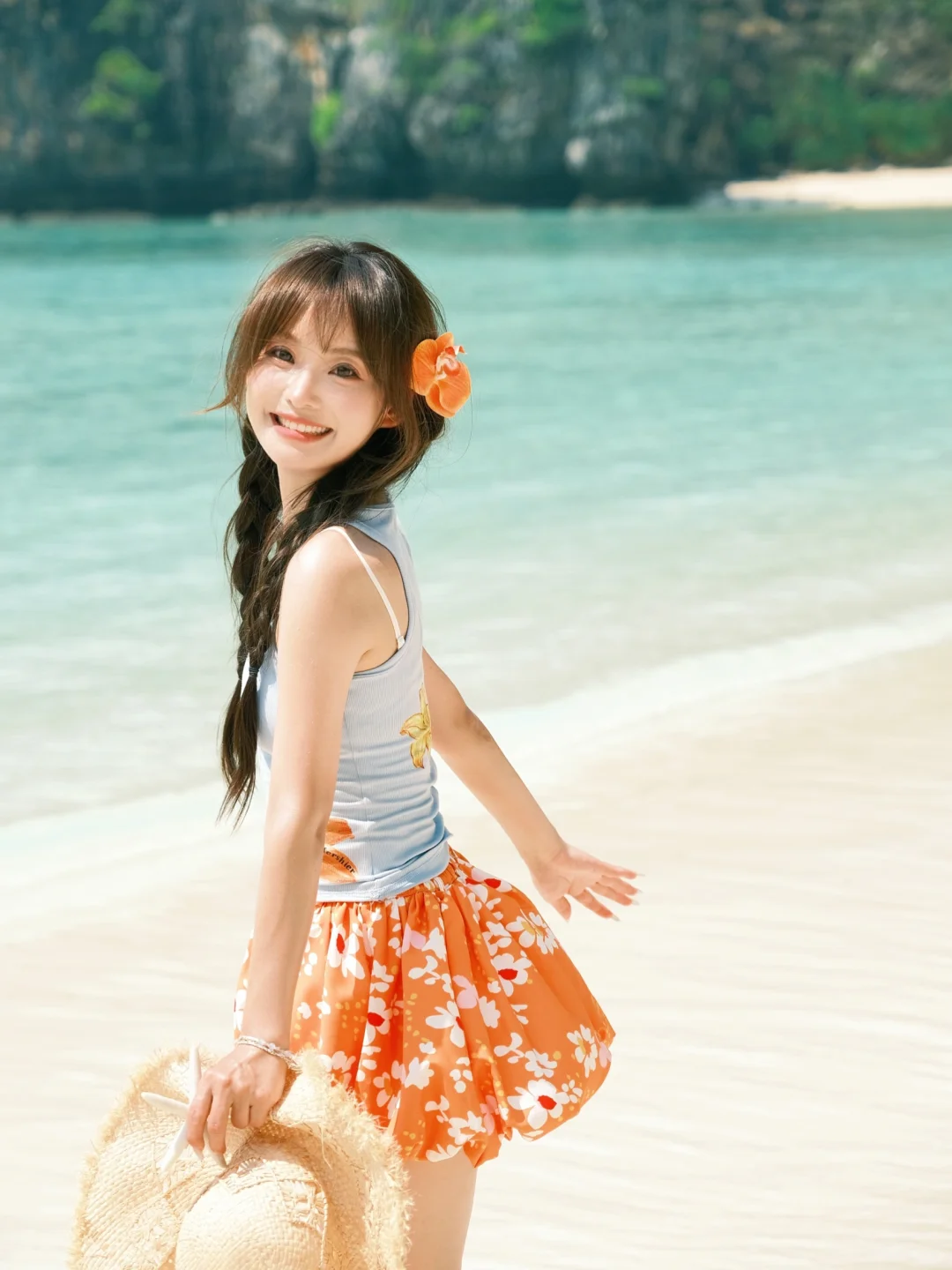 存一些海边拍照姿势🩵💛🧡