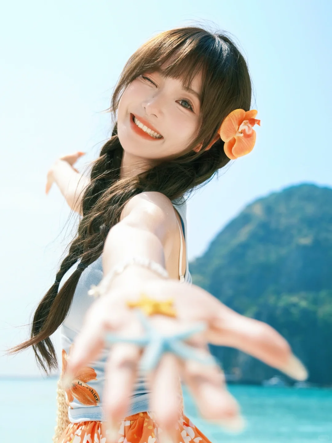 存一些海边拍照姿势🩵💛🧡