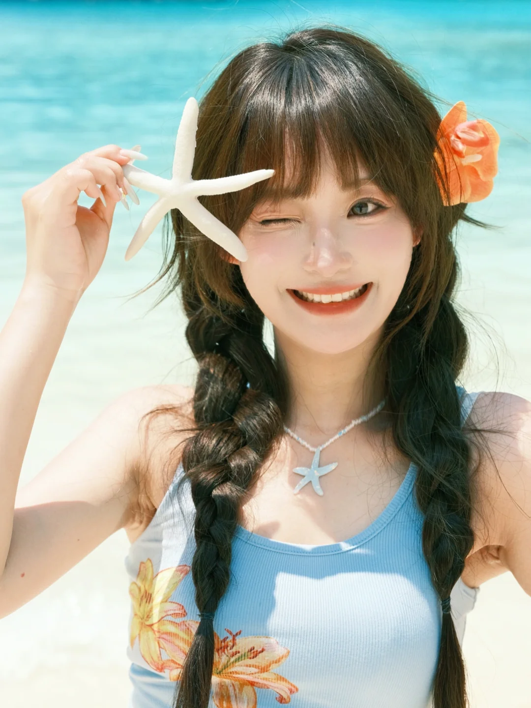 存一些海边拍照姿势🩵💛🧡