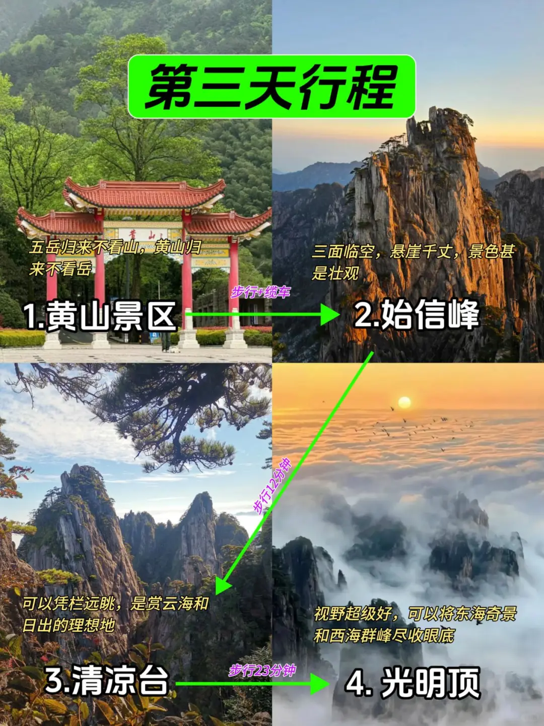 黄山路线｜连夜写的黄山春季行程攻略❗️