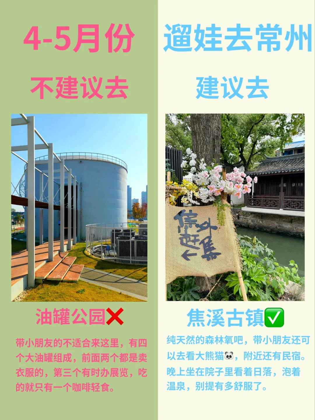 常州4-5🈷️景点红黑榜📍建议去🆚不建议去