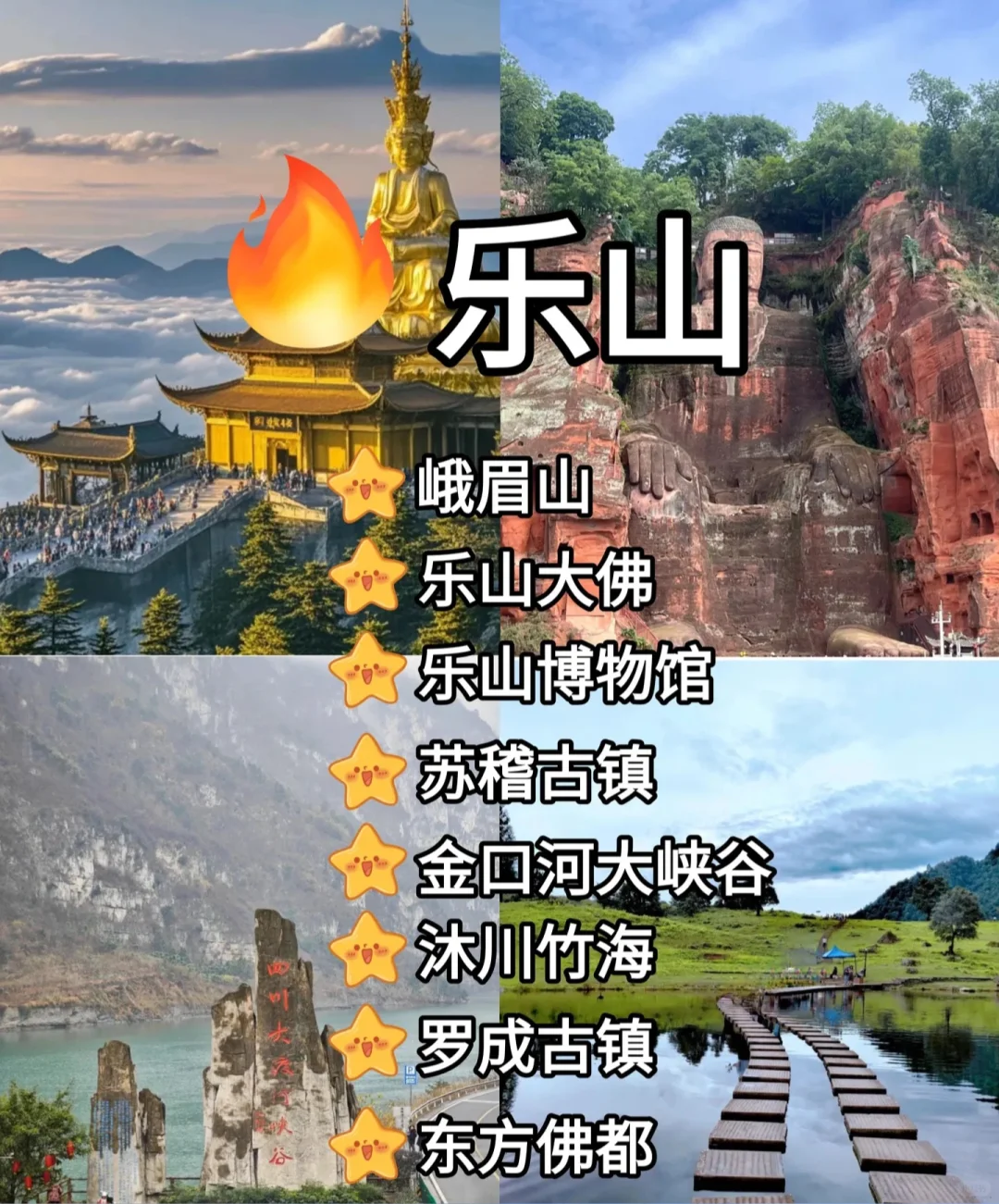 四川旅游景点整理出来了，宝子们准备🚗出发