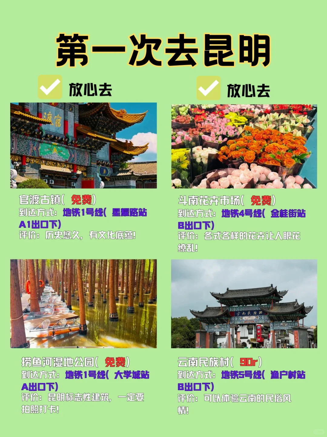 听劝，第一次去昆明，一定要认真做攻略‼️
