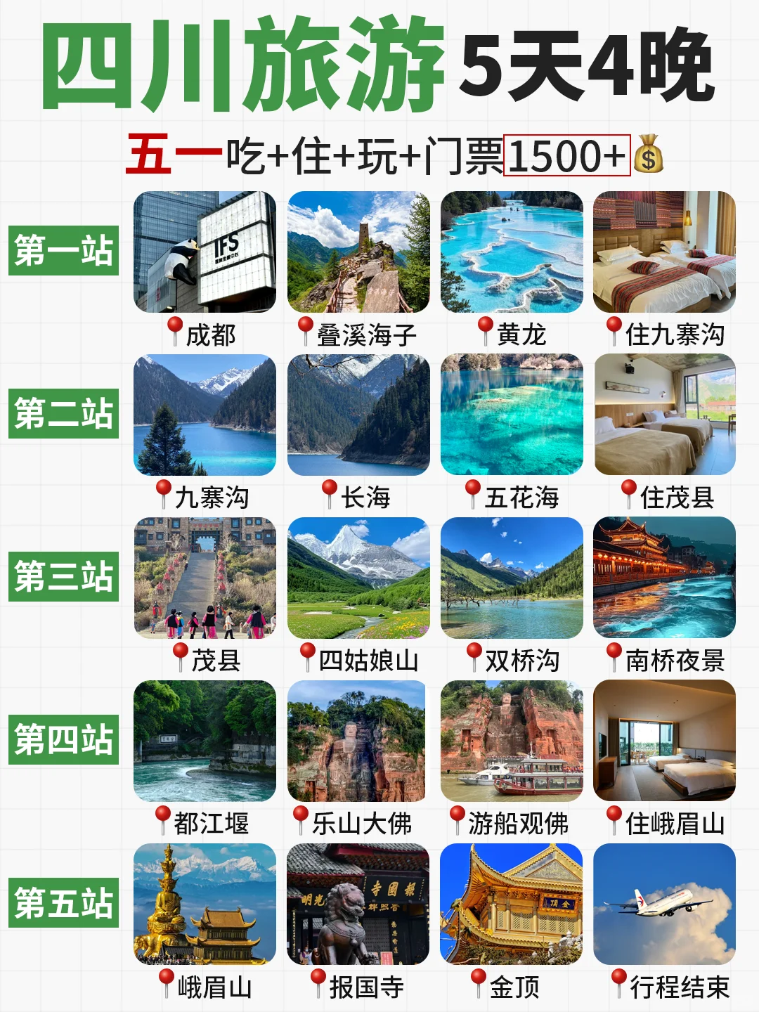 五一四川旅游攻略🌈5天4晚人均1500+💰