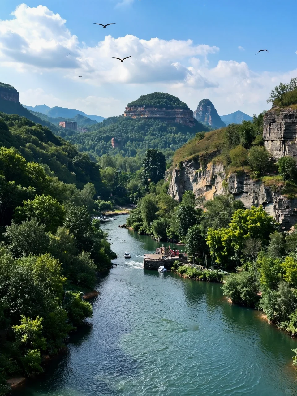把烦恼抛到丹霞山脚下
