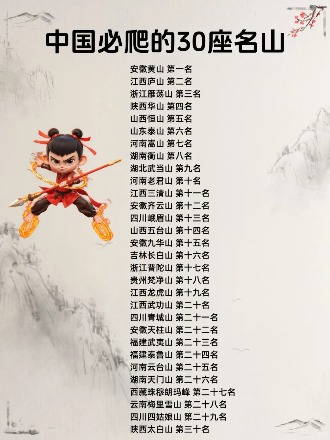 中国必爬的30座名片！