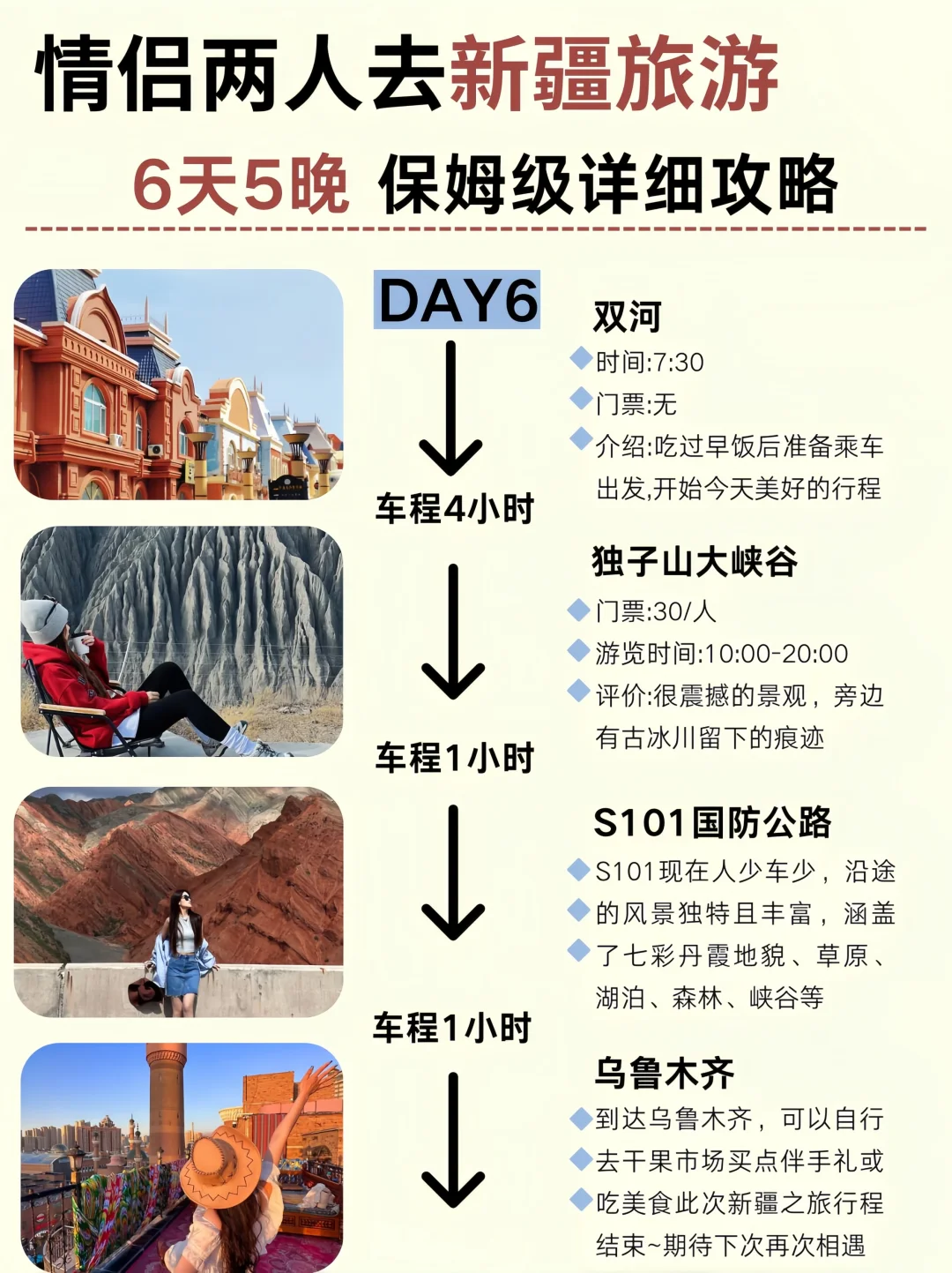 情侣两人📍新疆旅游6天5晚路线攻略💛