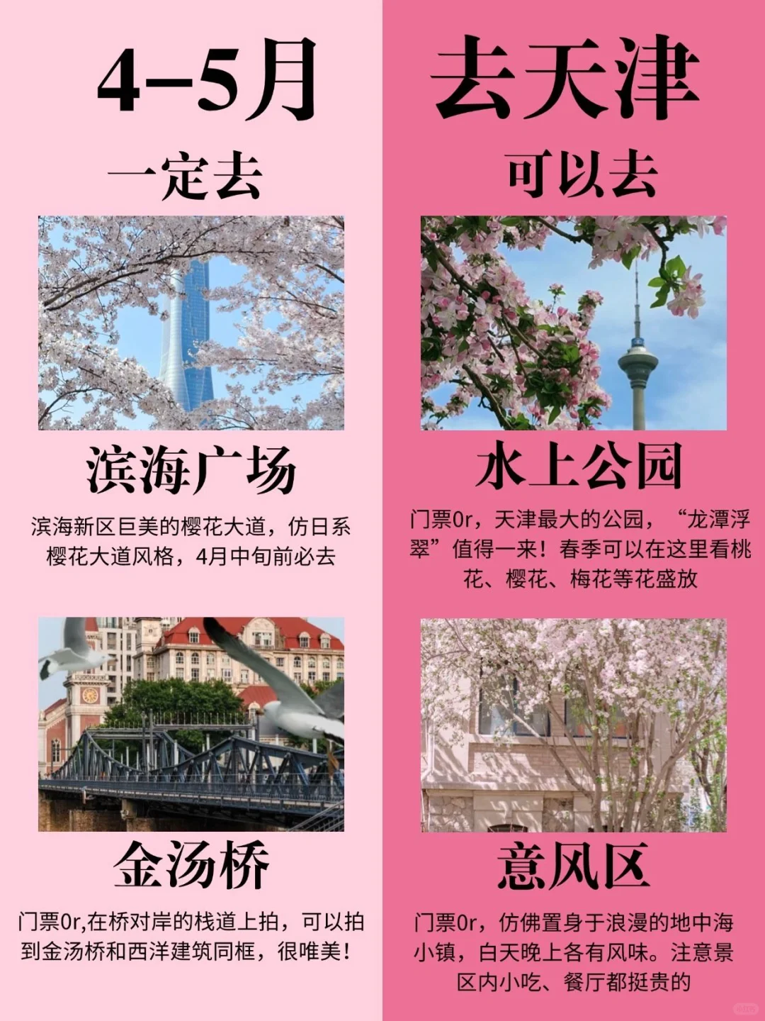 4-5月来天津的姐妹码住‼️超全旅游攻略