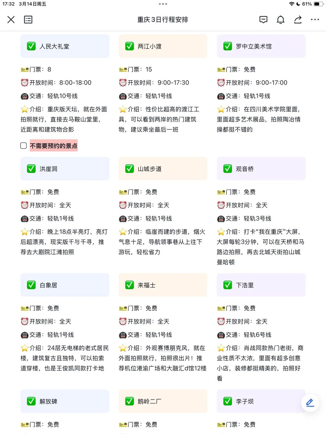 谁懂啊…被J人闺蜜做的重庆攻略震惊到了