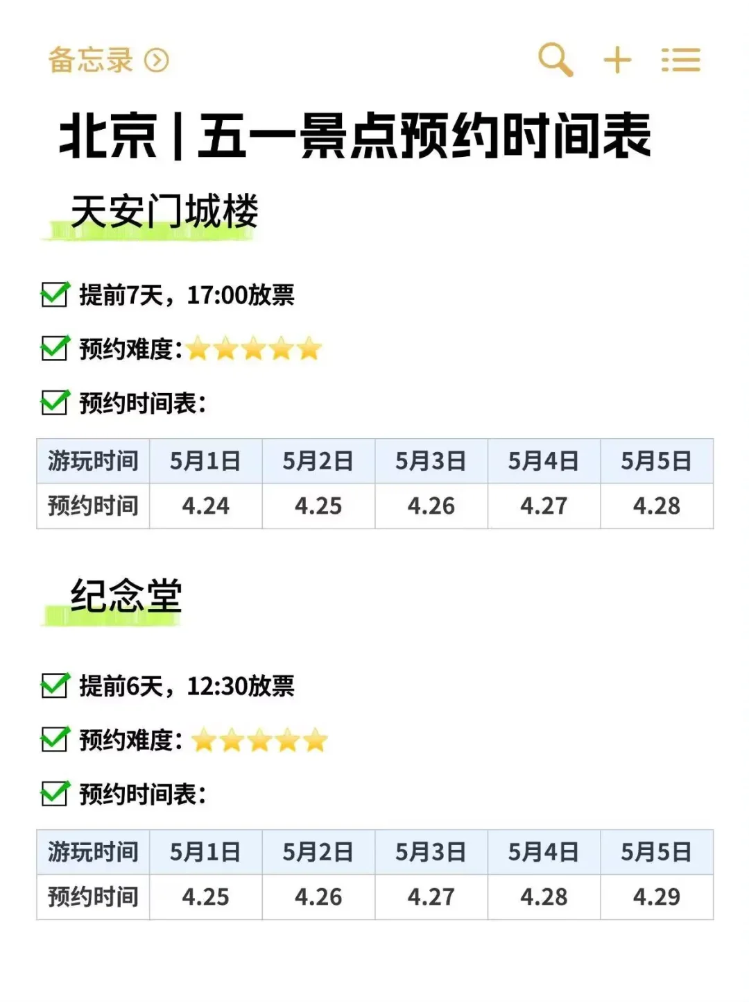 北京五一旅游 | 热门景点预约时间表⏰