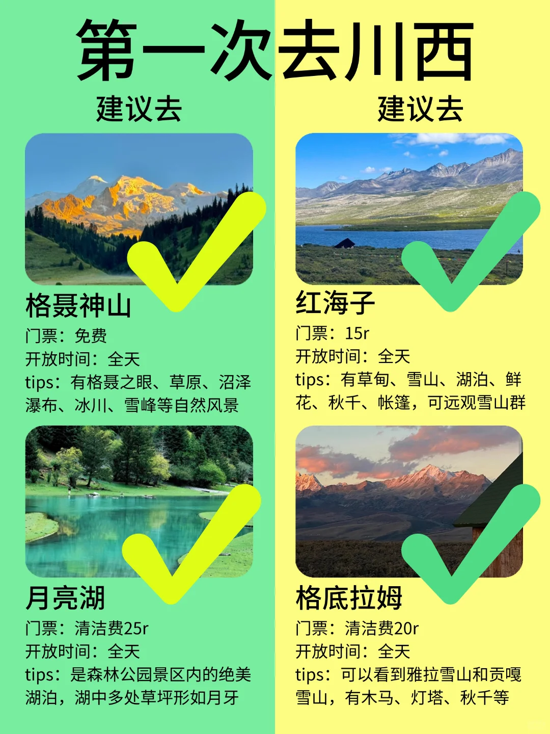 第一次去川西旅游🔥熬夜整理！放心抄作业