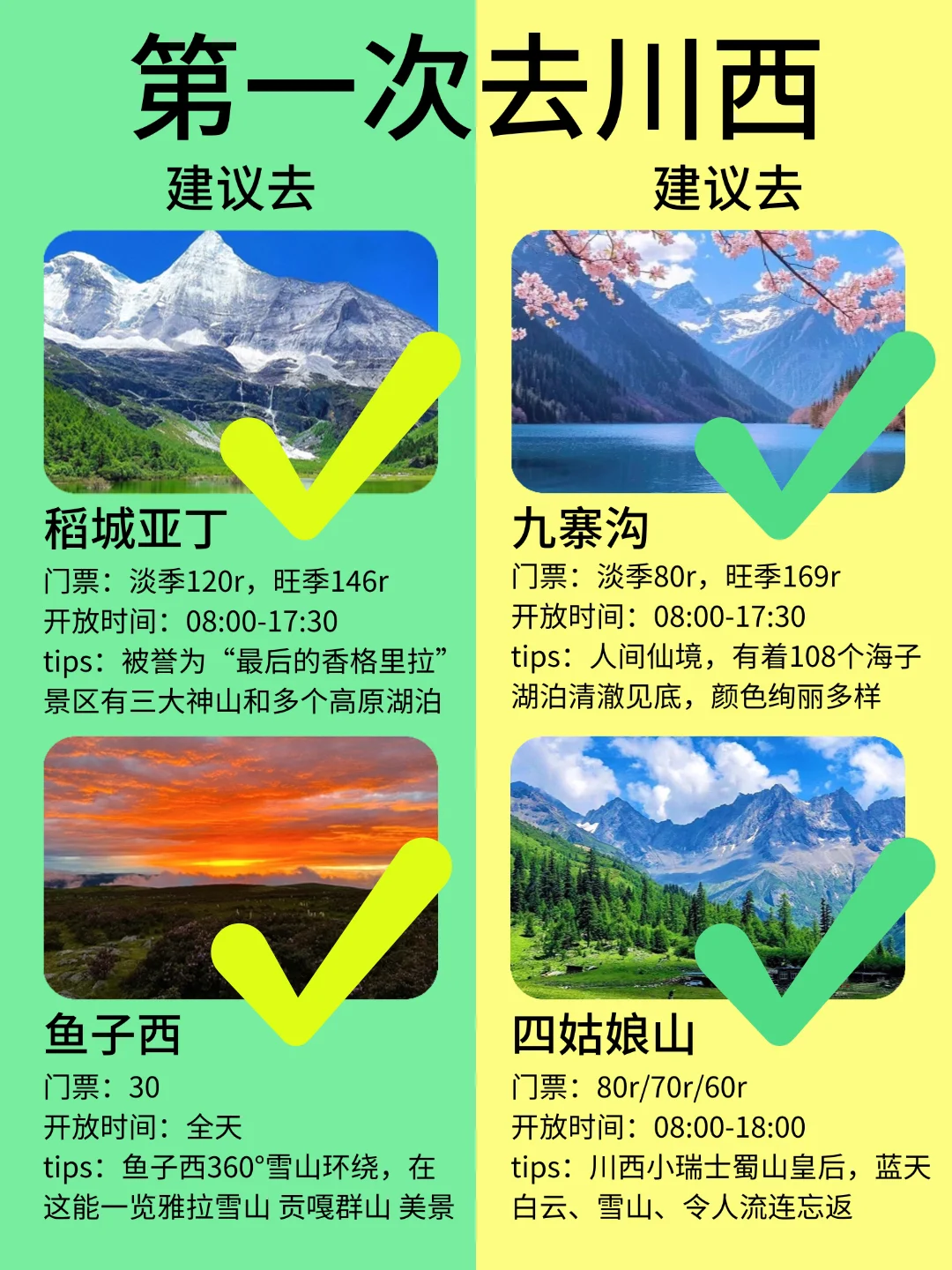 第一次去川西旅游🔥熬夜整理！放心抄作业