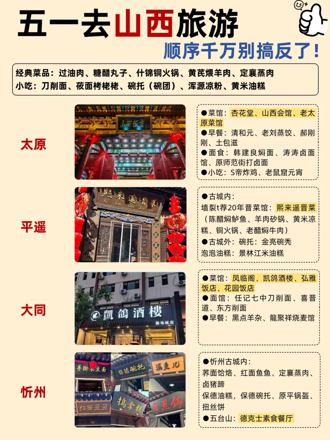 五一山西旅游保姆级攻略✨路线美食全掌握